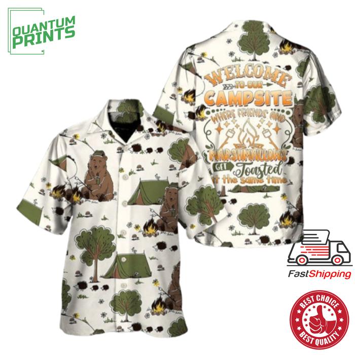 Camping Welcome To Our Campsite Hawaiian Shirt