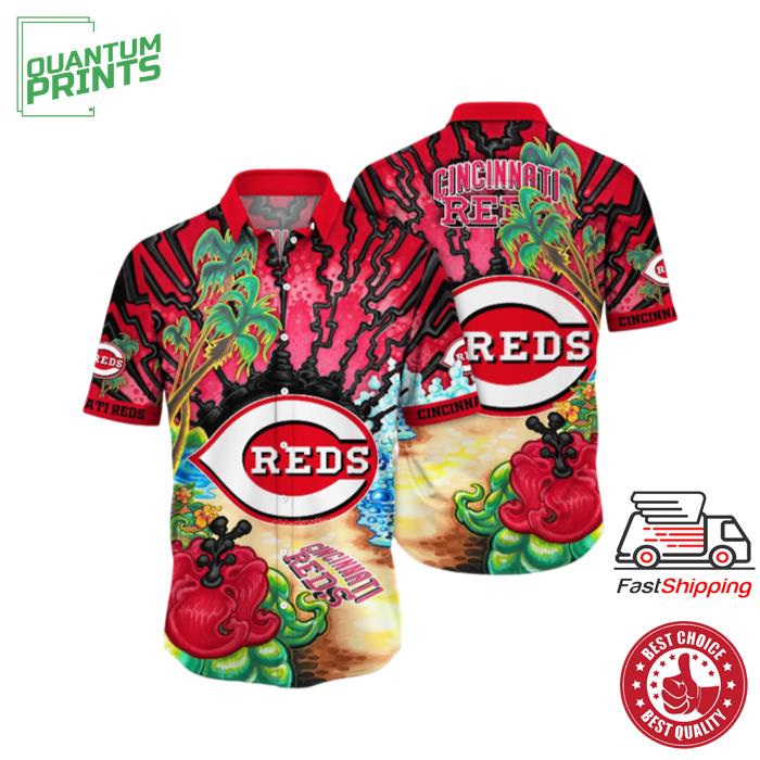 Cincinnati Reds MLB Barbecuestime Aloha Hawaiian Shirt