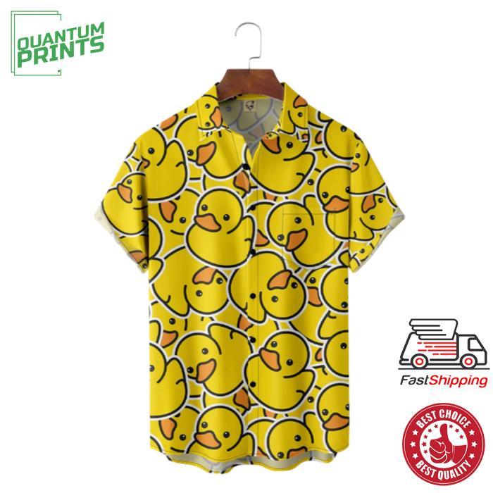 Funny Yellow Duck Pattern Hawaiian Shirt