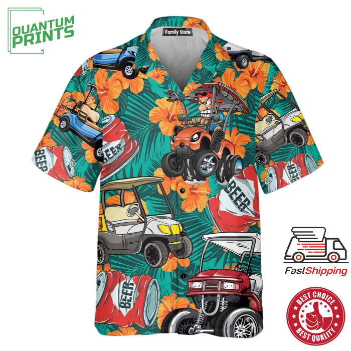 Golf Let's Get Drunk And Drive Golf Cart Funny Hawaiian Shirt